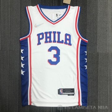 Camiseta Allen Iverson #3 Philadelphia 76ers Association Blanco