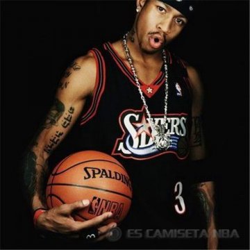 Camiseta Allen Iverson #3 Philadelphia 76ers Negro