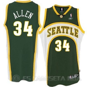 Camiseta Allen Sonics #34 Seattle SuperSonics Verde