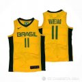 Camiseta Anderson Varejao NO 11 Brasil 2019 FIBA Baketball World Cup Amarillo