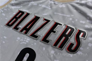 Camiseta Blazers Lillard #0 Luces de la ciudad Gris