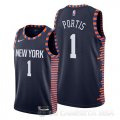 Camiseta Bobby Portis #1 New York Knicks Ciudad 2019 Azul