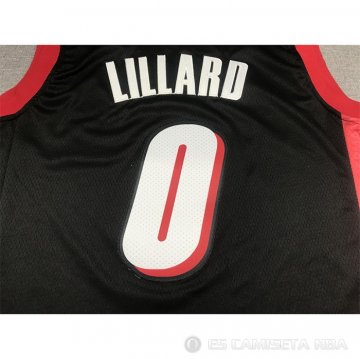 Camiseta Damian Lillard NO 0 Portland Trail Blazers Ciudad 2021-22 Negro