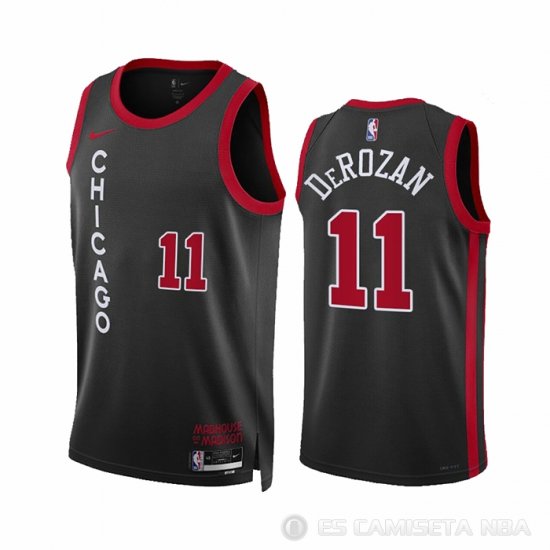 Camiseta Demar Derozan #11 Chicago Bulls Ciudad 2023-24 Negro - Haga un click en la imagen para cerrar
