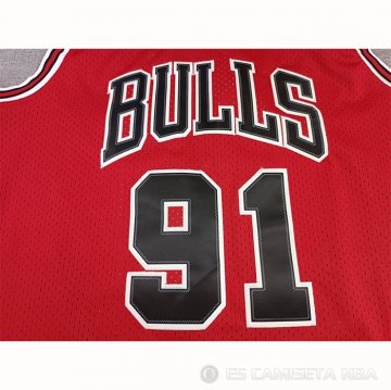 Camiseta Dennis Rodman #91 Chicago Bulls Mitchell & Ness 1997-98 NBA Finals Rojo