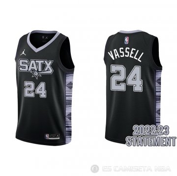 Camiseta Devin Vassell #24 San Antonio Spurs Statement 2022-23 Negro