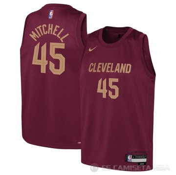 Camiseta Donovan Mitchell #45 Cleveland Cavaliers Nino Icon 2022-23 Rojo