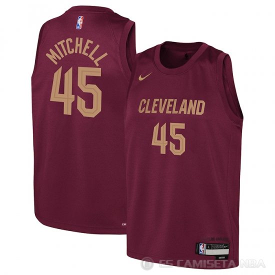 Camiseta Donovan Mitchell #45 Cleveland Cavaliers Nino Icon 2022-23 Rojo - Haga un click en la imagen para cerrar