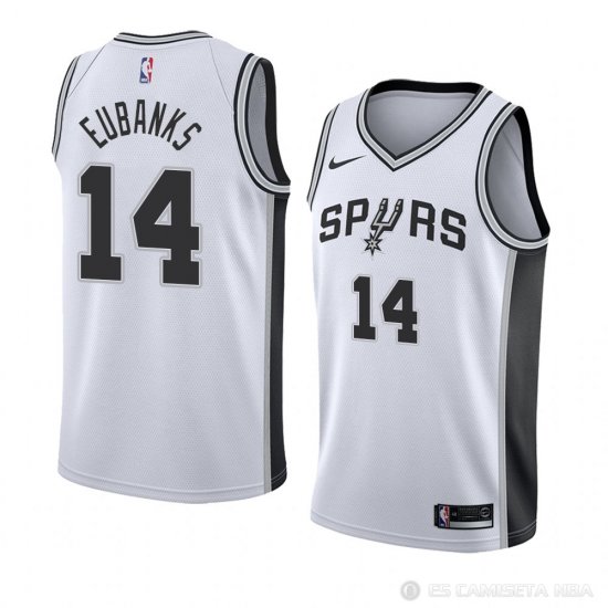 Camiseta Drew Eubanks #14 San Antonio Spurs Association 2018 Blanco - Haga un click en la imagen para cerrar