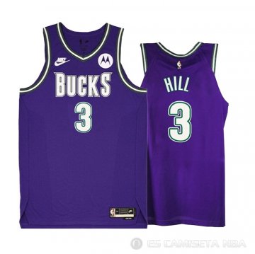 Camiseta George Hill #3 Milwaukee Bucks Classic 2022-23 Violeta