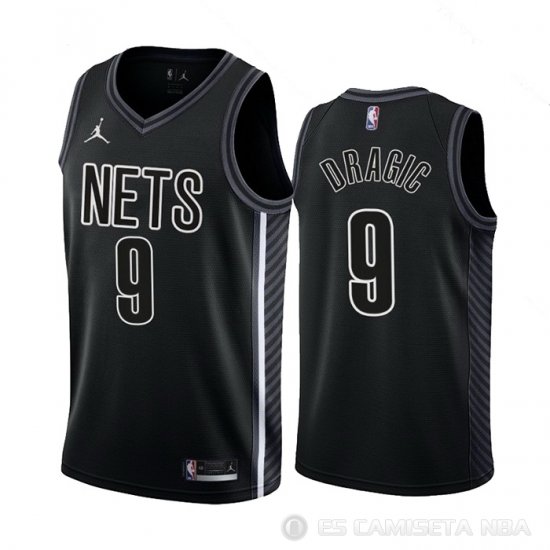 Camiseta Goran Dragic #9 Brooklyn Nets Statement 2022-23 Negro - Haga un click en la imagen para cerrar