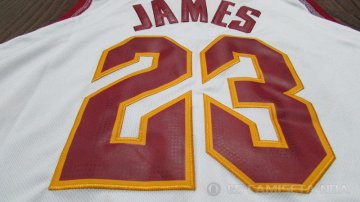 Camiseta James #23 Cleveland Cavaliers Autentico Nino 2017-18 Blanco