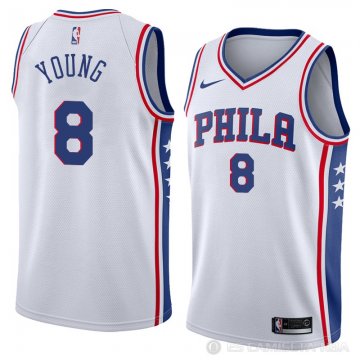 Camiseta James Young #8 Philadelphia 76ers Association 2018 Blanco