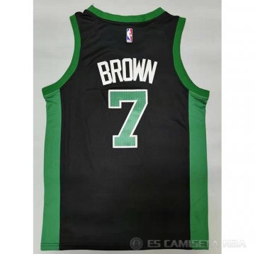 Camiseta Jaylen Brown NO 7 Boston Celtics Statement 2020-21 Negro