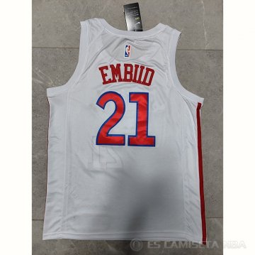 Camiseta Joel Embiid #21 Philadelphia 76ers Ciudad 2022-23 Blanco