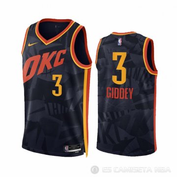 Camiseta Josh Giddey #3 Oklahoma City Thunder Ciudad 2023-24 Negro