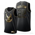 Camiseta Khris Middleton #22 Golden Edition Milwaukee Bucks Negro