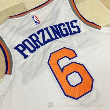 Camiseta Knicks #6 Porzingis Blanco