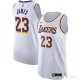 Camiseta LeBron James #23 Los Angeles Lakers Association Autentico Blanco