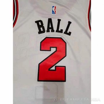 Camiseta Lonzo Ball NO 2 Chicago Bulls Association 2021 Blanco