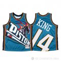 Camiseta Louis King #14 Detroit Pistons Mitchell & Ness Big Face Azul