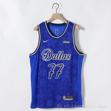 Camiseta Luka Doncic NO 77 Dallas Mavericks Fashion Royalty Azul