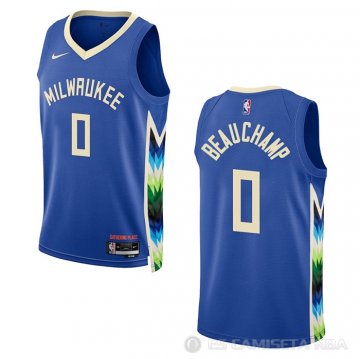 Camiseta Marjon Beauchamp #0 Milwaukee Bucks Ciudad 2022-23 Azul