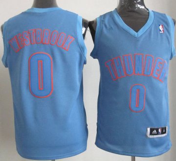 Camiseta Westbrook #0 Thunder 2012 Navidad Azul