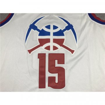 Camiseta Nikola Jokic NO 15 Denver Nuggets Earned 2020-21 Blanco