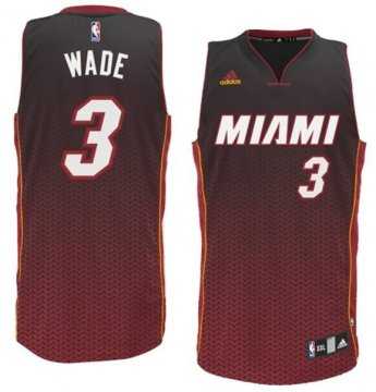 Camiseta Wade #3 Heats Resuenan Moda Rojo Negro