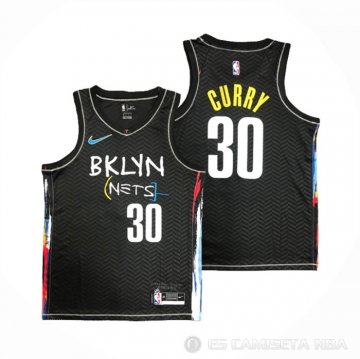 Camiseta Seth Curry #30 Brooklyn Nets Ciudad 2020-21 Negro