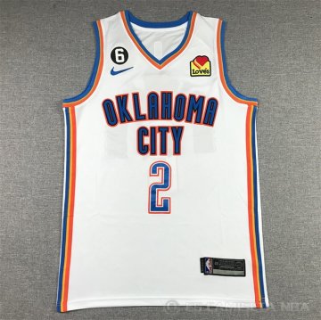 Camiseta Shai Gilgeous-Alexander #2 Oklahoma City Thunder Association Blanco