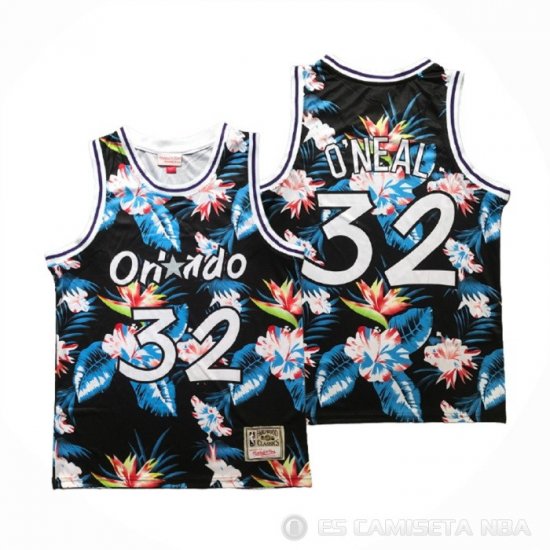 Camiseta Shaquille O'neal NO 32 Orlando Magic Floral Fashion Negro - Haga un click en la imagen para cerrar