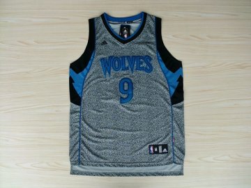 Camiseta Ricky Rubio #9 Timberwolves 2013 Moda Estatica Gris