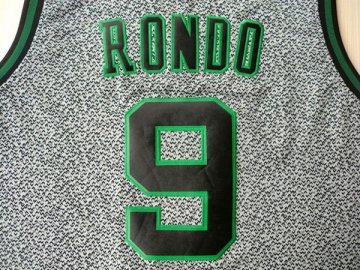 Camiseta Rondo #9 Celtics 2013 Moda Estatica Gris