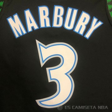 Camiseta Stephen Marbury NO 3 Minnesota Timberwolves Classic Negro