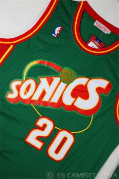 Camiseta Payton Sonics #20 Seattle SuperSonics Verde