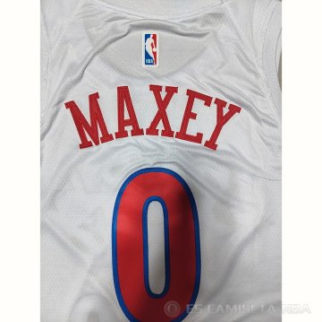 Camiseta Tyrese Maxey #0 Philadelphia 76ers Ciudad 2022-23 Blanco
