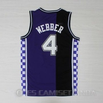 Camiseta Webber #4 Sacramento Kings Azul Rev30