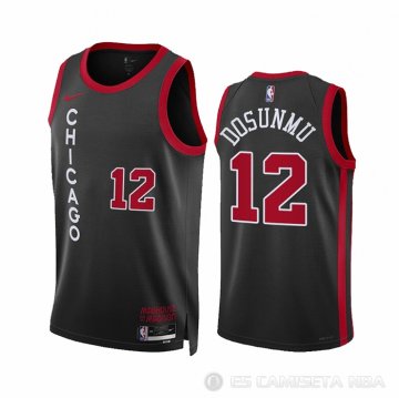 Camiseta Ayo Dosunmu #12 Chicago Bulls Ciudad 2023-24 Negro