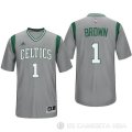 Camiseta Brown #1 Boston Celtics Manga Corta Gris