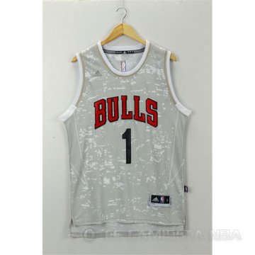 Camiseta Bulls Rose #1 Luces de la ciudad Gris