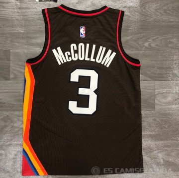 Camiseta CJ McCollum NO 3 Portland Trail Blazers Ciudad 2020-21 Marron