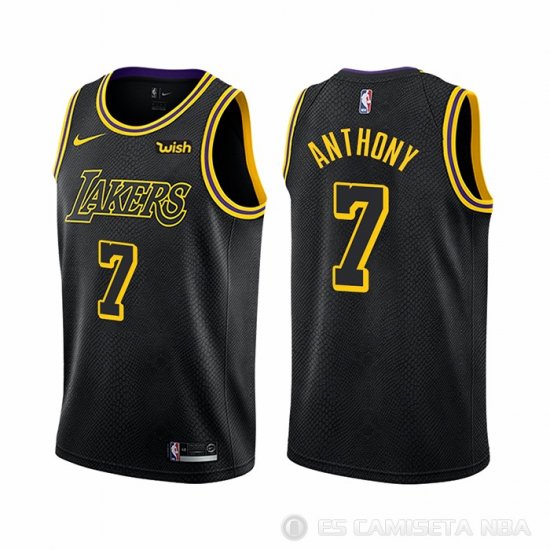 Camiseta Carmelo Anthony NO 7 Los Angeles Lakers Ciudad Negro - Haga un click en la imagen para cerrar
