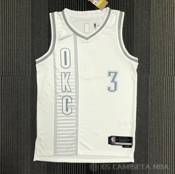 Camiseta Chris Paul #3 Oklahoma City Thunder Ciudad 2021-22 Blanco