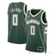 Camiseta Damian Lillard #0 Milwaukee Bucks Icon Verde