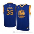 Camiseta Durant #35 Golden State Warriors Autentico Nino Azul