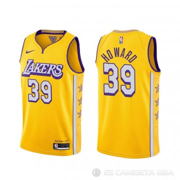 Camiseta Dwight Howard #39 Los Angeles Lakers Ciudad 2019-20 Amarillo