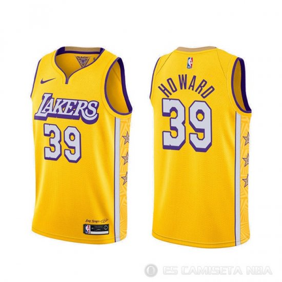 Camiseta Dwight Howard #39 Los Angeles Lakers Ciudad 2019-20 Amarillo - Haga un click en la imagen para cerrar