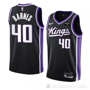 Camiseta Harrison Barnes #40 Sacramento Kings Icon 2023-24 Negro